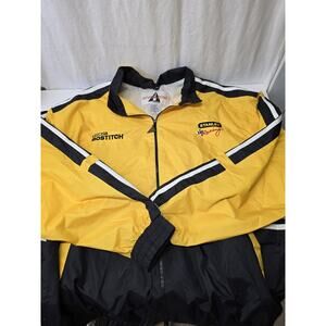 Stanley Racing striped cafe racer nylon windbreaker jacket 2XL, vtg 70s usa